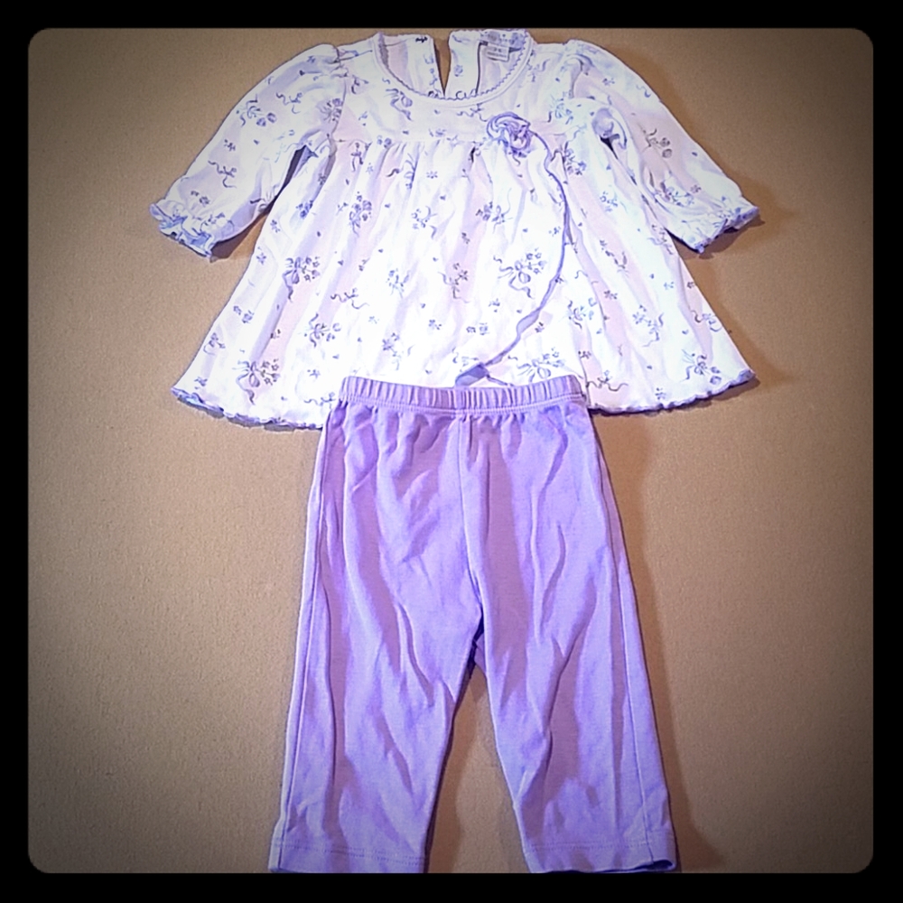 Kissy kissy 100% pima cotton 3-6 mo girls set